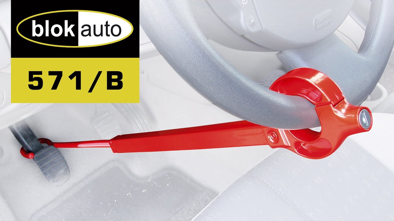 BLOKAUTO 571/B: Diebstahlsicherung für Auto, Lenkrad - Pedal, Universal, Original, Kippsperre.