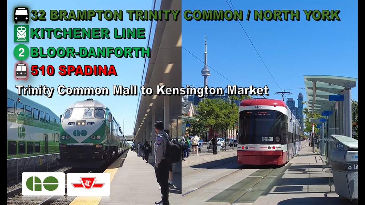 TTC, GO Transit POV Walk: Trinity Common Mall to Kensington Market Via Bramalea GO Station