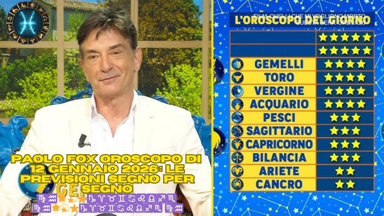 Your Facts: Paolo Fox Horoscope January 12, 2026 &ndash; Today's Complete Forecast ♍♒🌟💫⭐♑♈♉♊♋♌♎♐