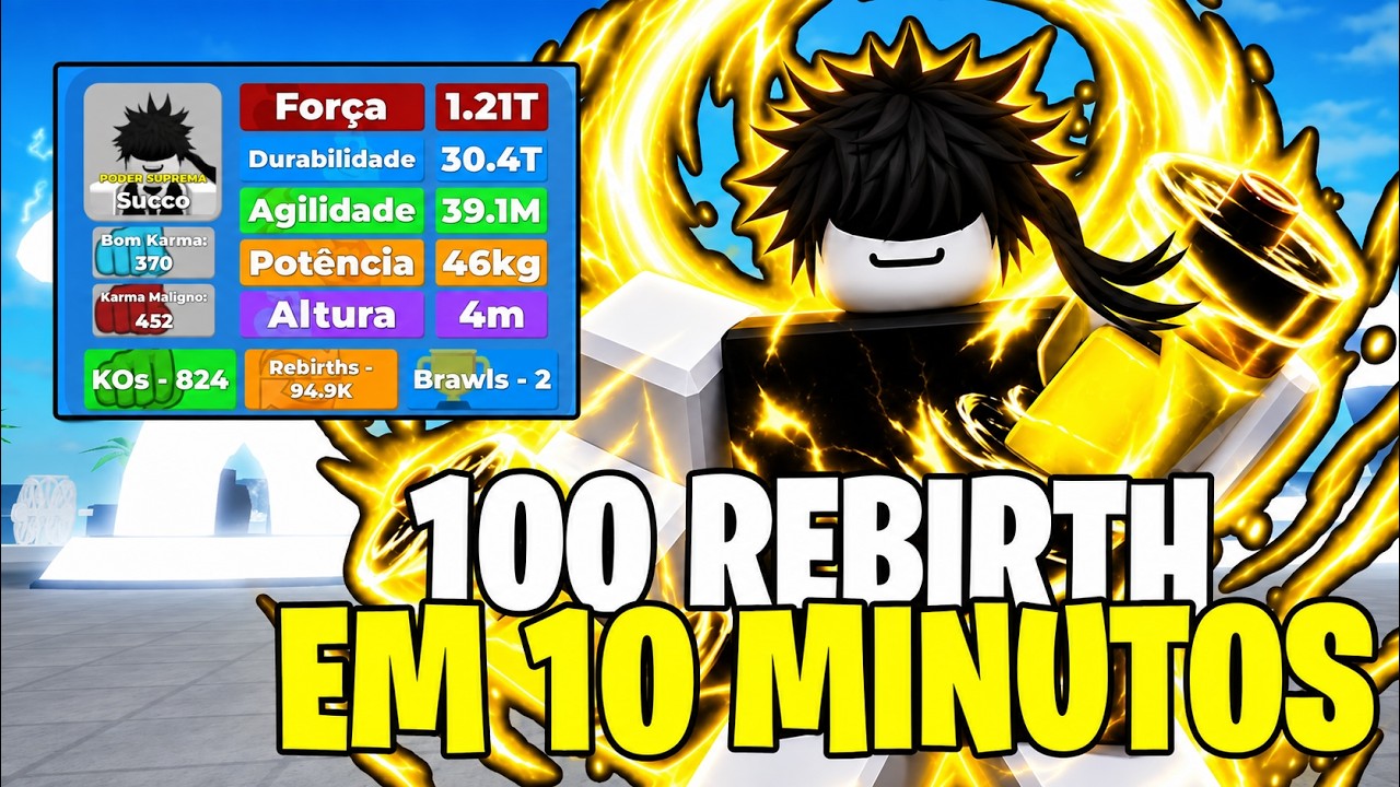 🔥 COMO CONSEGUIR 100 REBIRTH EM 10 MINUTOS NO MUSCLE LEGENDS!!