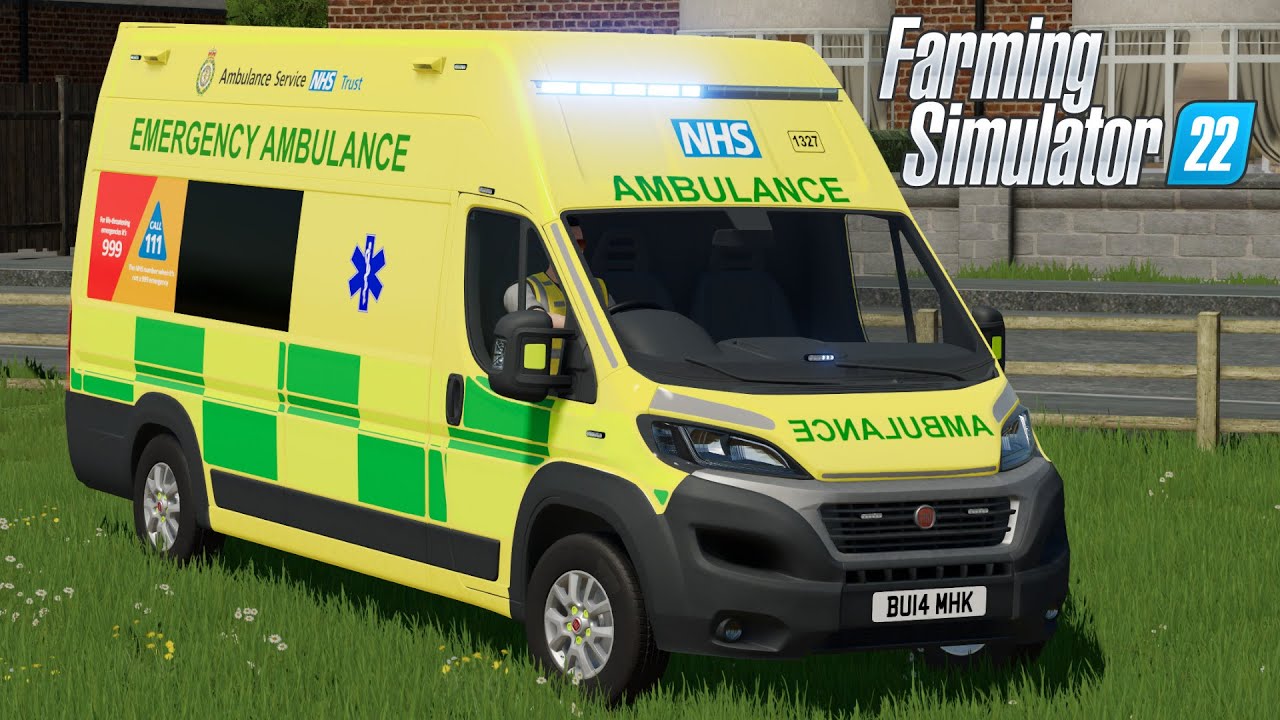 FS22 - 2014 Fiat Ducato Ambulance UK - BRITISH NEW CAR MOD for Farming Simulator 2022 ROLEPLAY