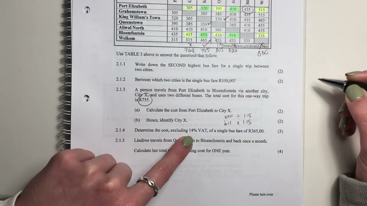 Maths Lit - Paper 1 Nov 2017 (Q2.1. - chart reading & VAT)