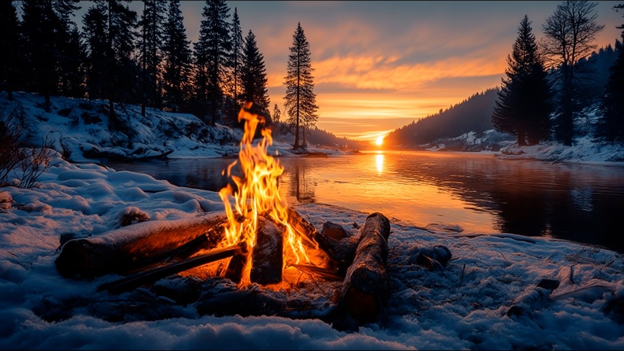 Quiet Evening Campfire | Cozy Fire Sounds with Jazz Playlist