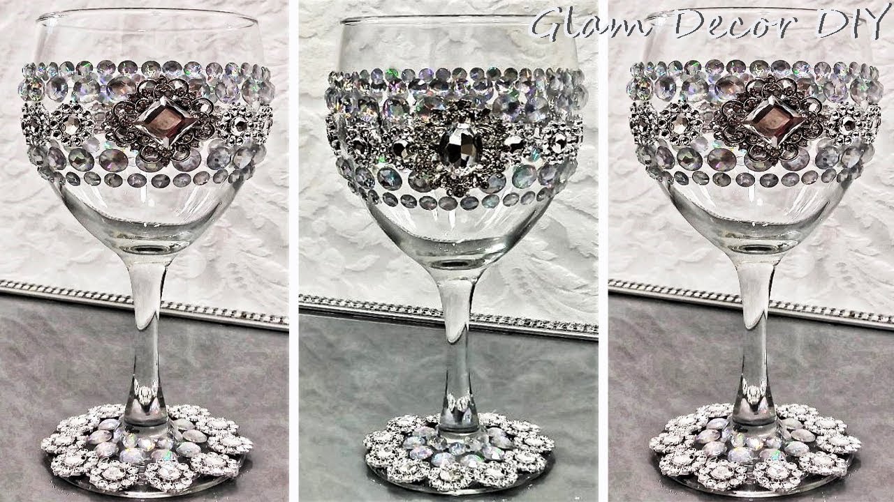 Dollar Tree DIY Elegant Glam Wine Glasses Glam Home Decor