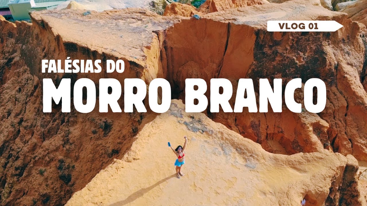 Falésias de Morro Branco visto de cima com drone | rotina pós praia de manhã cedo
