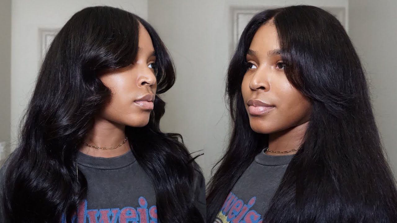 MY FIRST TIME TRYING CURTAIN BANGS 😅 PRE-EVERYTHING BODYWAVE WIG| HERMOSA