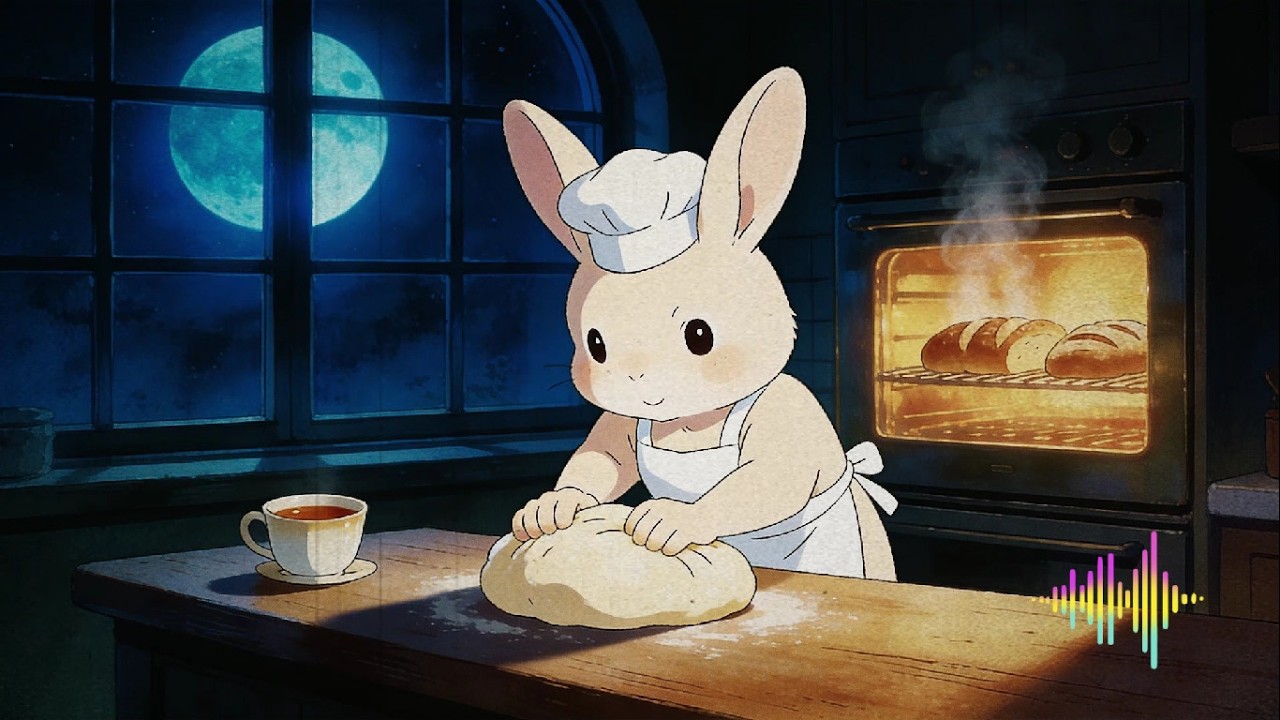 Midnight Bakery Rabbit 🐰 30 Minutes Warm Jazz and Lofi Beats | Mochi Mochi