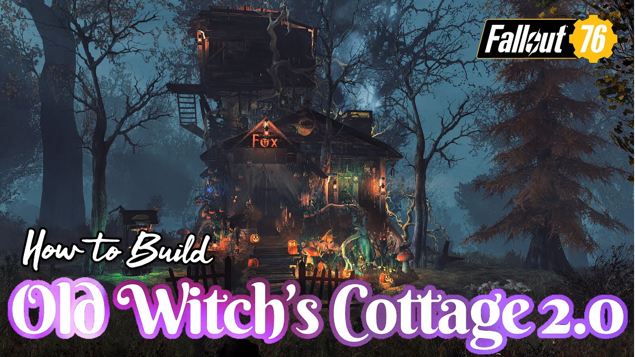Old Witch's Cottage 2.0 CAMP Showcase & How to Build Tutorial 4K #Fallout76