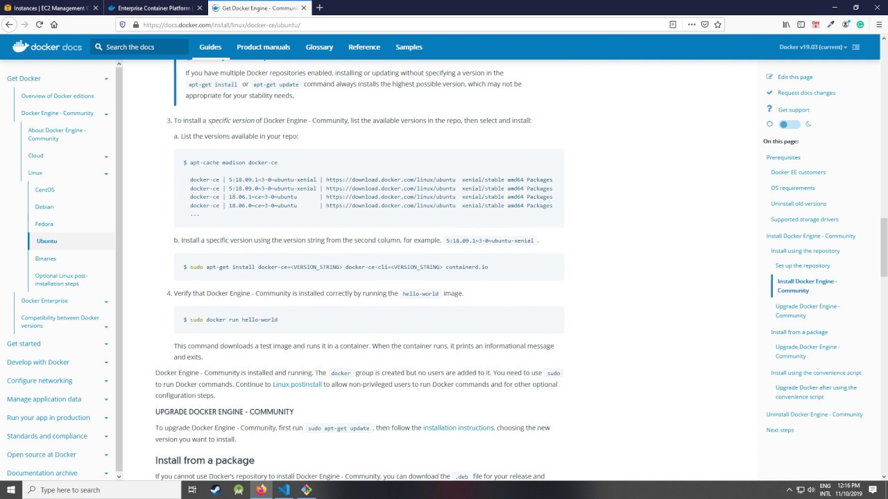how to install docker in linux server, in khmer