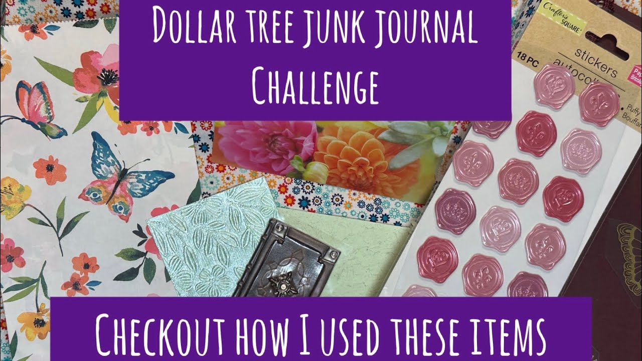 Dollar Tree Junk Journal with @PaperTerrace  - Decorating the Cover and Signature Pages