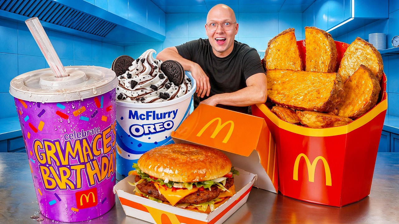 I Made a Giant McDonald's menu / Royal Cheeseburger / Potato wedges / McFlurry / Grimace Shake