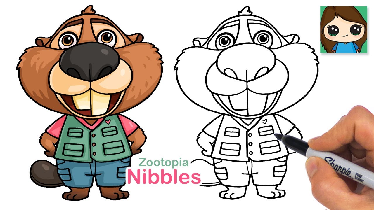 How to Draw Nibbles Maplestick Beaver | Zootopia 2