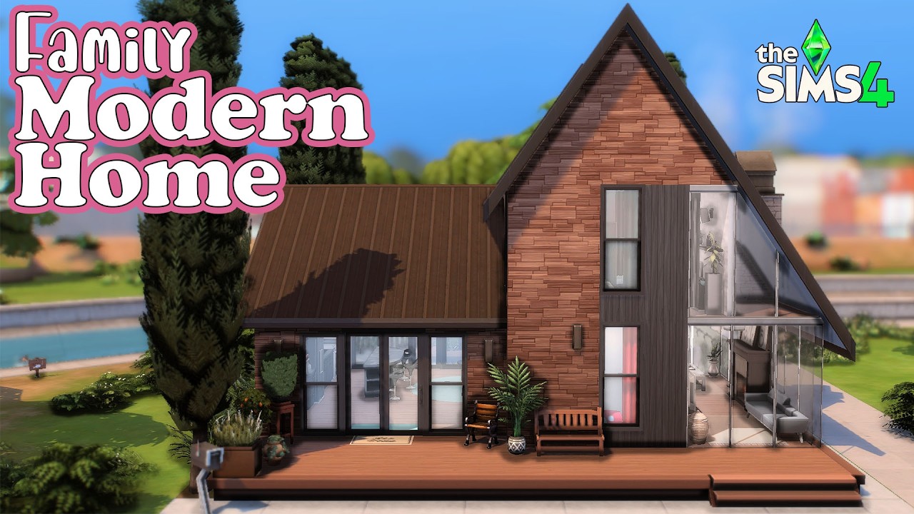 Великолепный современный семейный дом с 2 спальнями | Sims 4, быстрая постройка без пользовательс...
