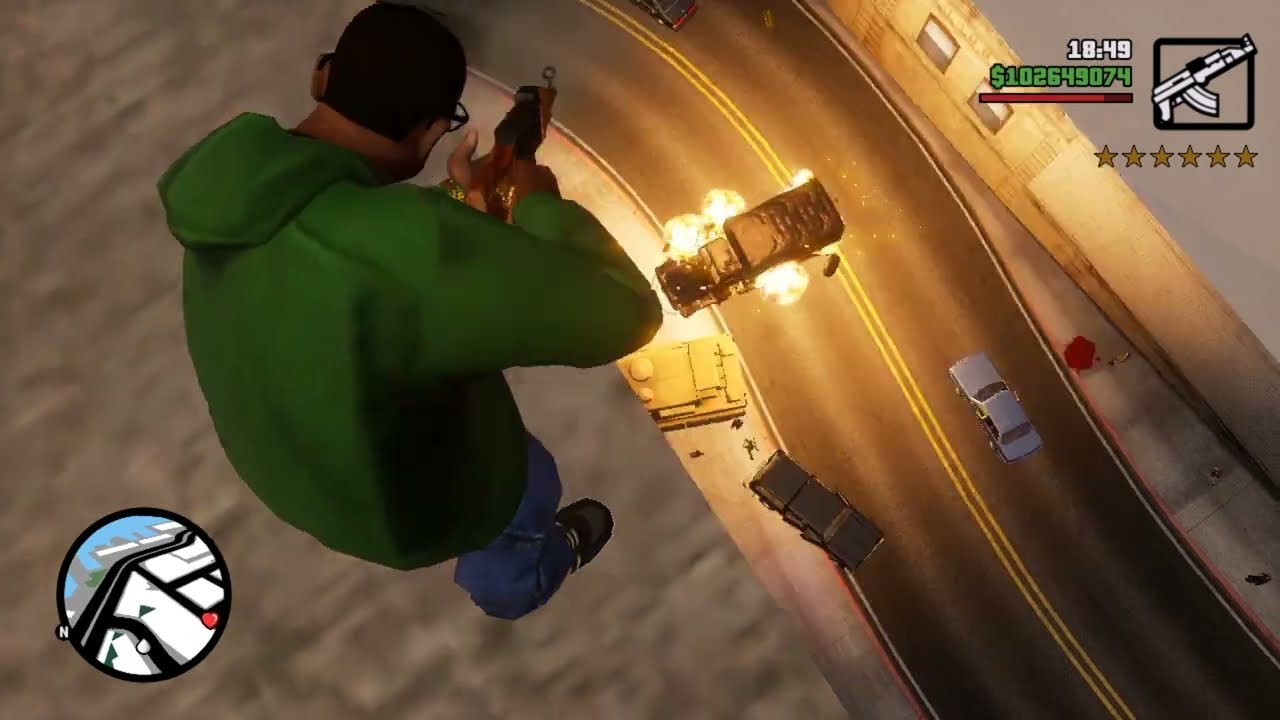 GTA San Andreas Definitive Edition San Fierro Police Rampage + Six Star Wanted Level Escape