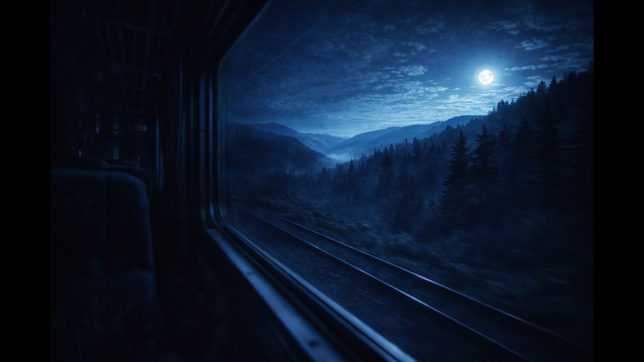 Night Train to Nowhere 🌙 Full Moon & Misty Forest | 5 Hours of Deep Sleep & Relaxation