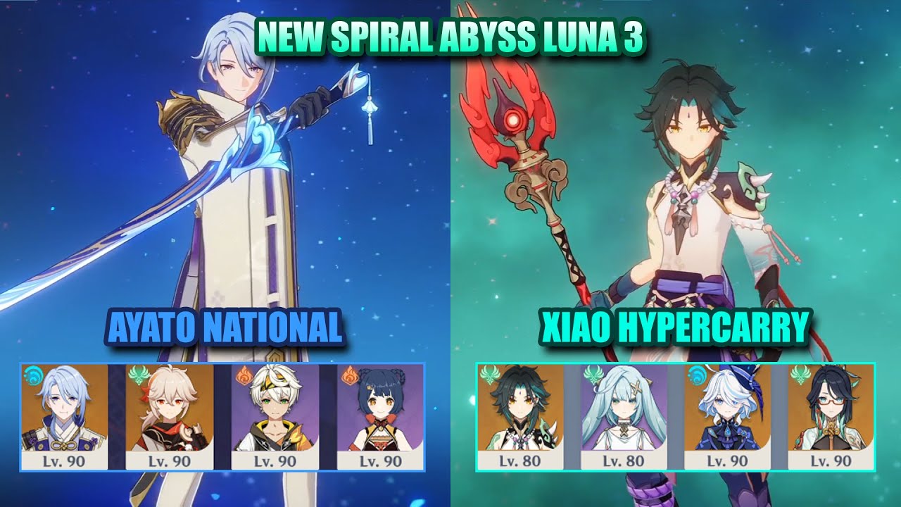 NEW Spiral Abyss Luna 3 | Ayato National & Xiao FFXX HyperCarry | Genshin Impact