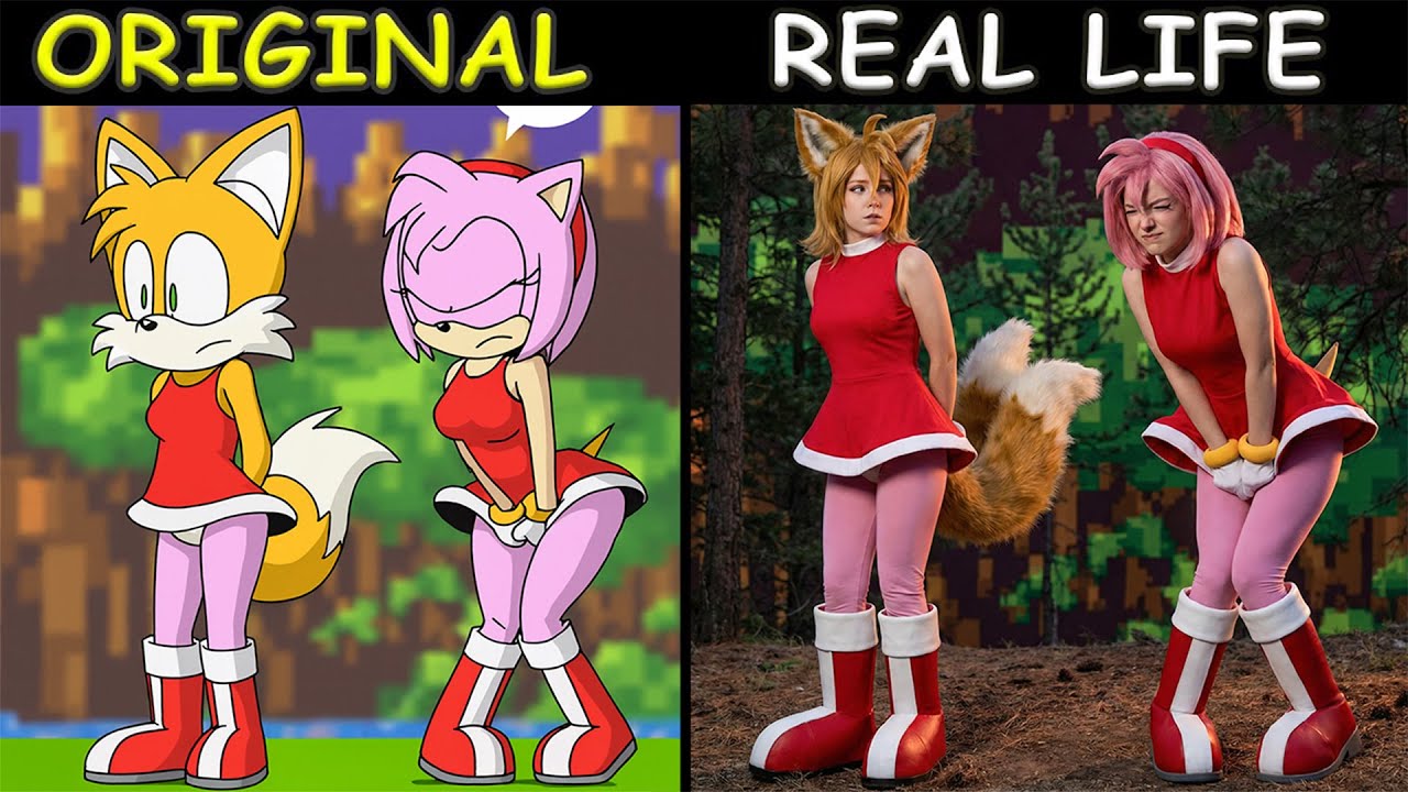 TAIL blew up Amy's skirt | The Sonic Tapes Animation | Original vs Plush Toys
