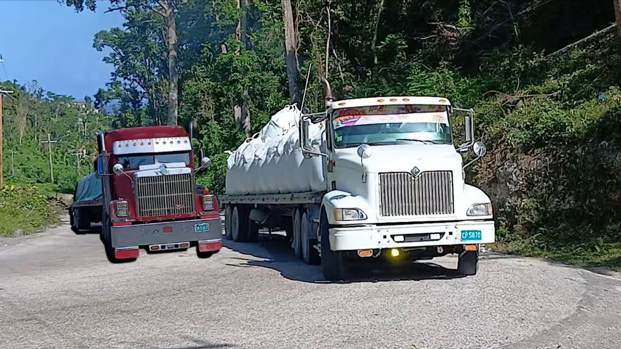 Trucks shifting & jake braking up and down a long hill loaded in St James - Episode 2