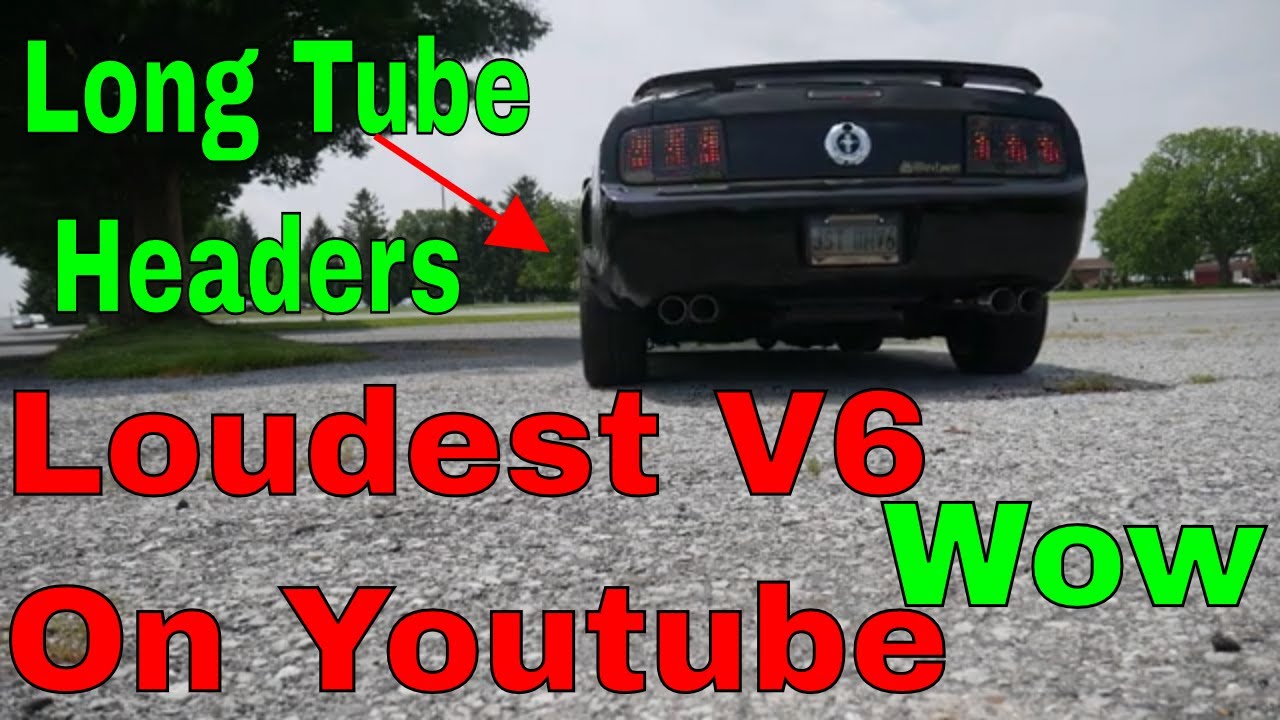 V6 MUSTANG AS LOUD AS A V8!!!! Long Tube Headers And Cat Deletes Full Custom Exhaust EXTREAMLY LOUD