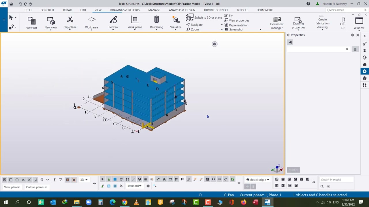 TEKLA structure 2022  |  work area - P01