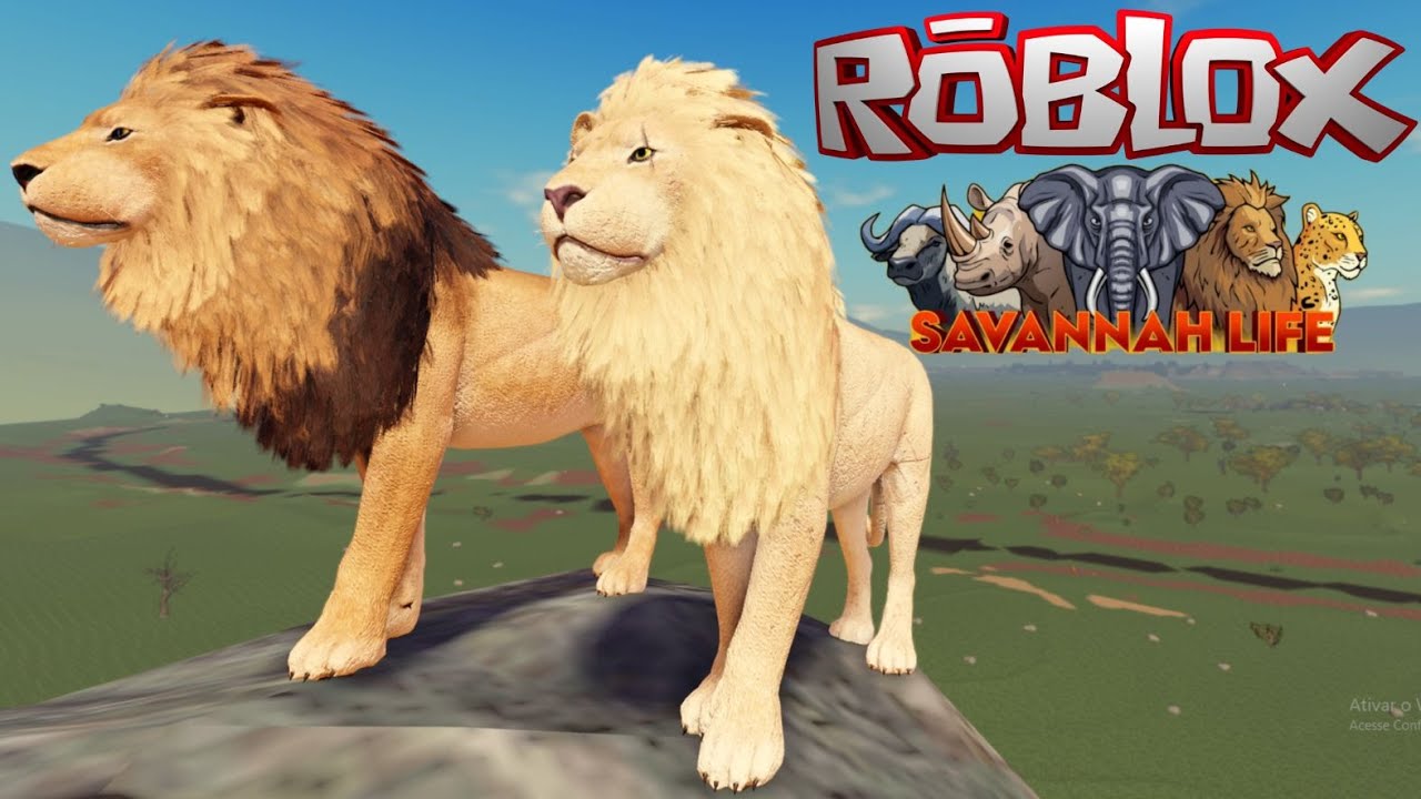 JOGANDO NOVAMENTE de LEÃO no SAVANNAH LIFE da ROBLOX