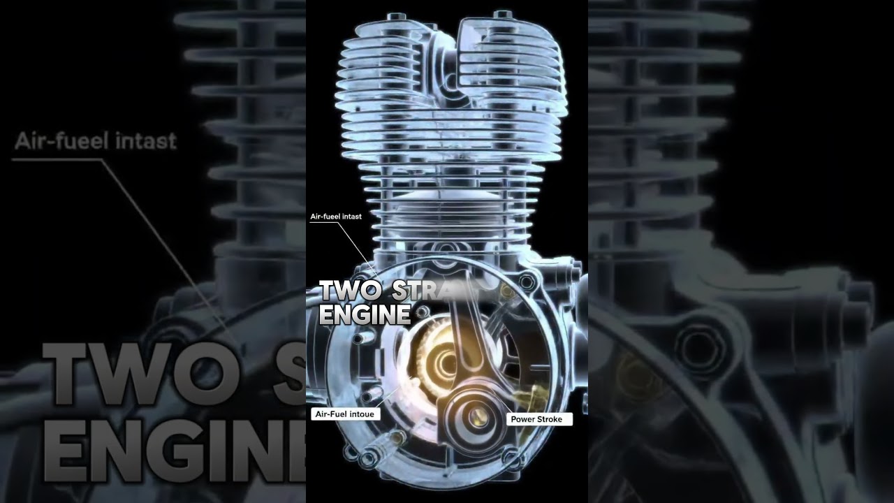 Two-Stroke Engine Mechanism | Transparent 3D Animation Explained