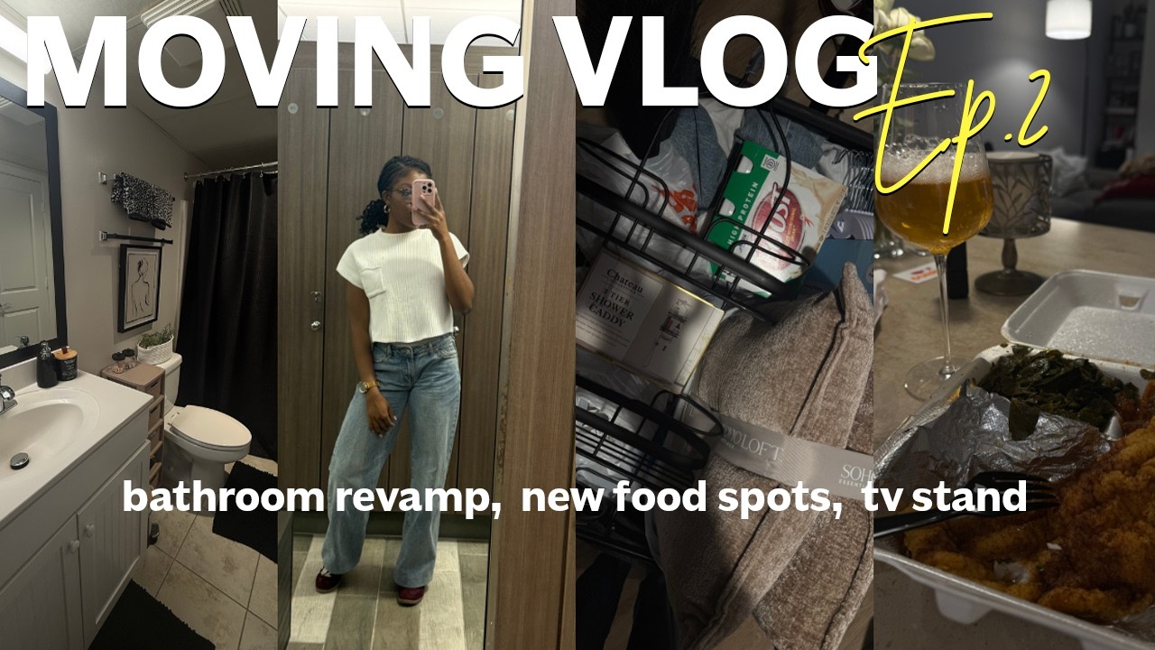 LIVING ALONE EP.2 | settling in, budget bathroom revamp, tiny upgrades + real life adjusting.