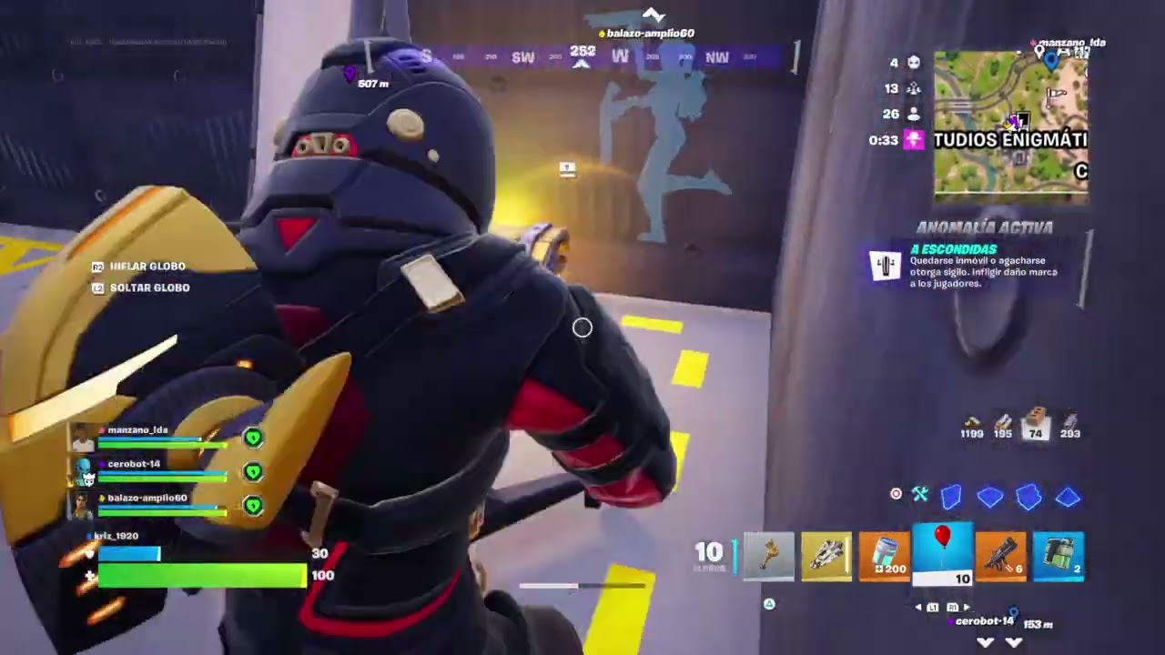 Fortnite  jugando con el  cohete de los 7