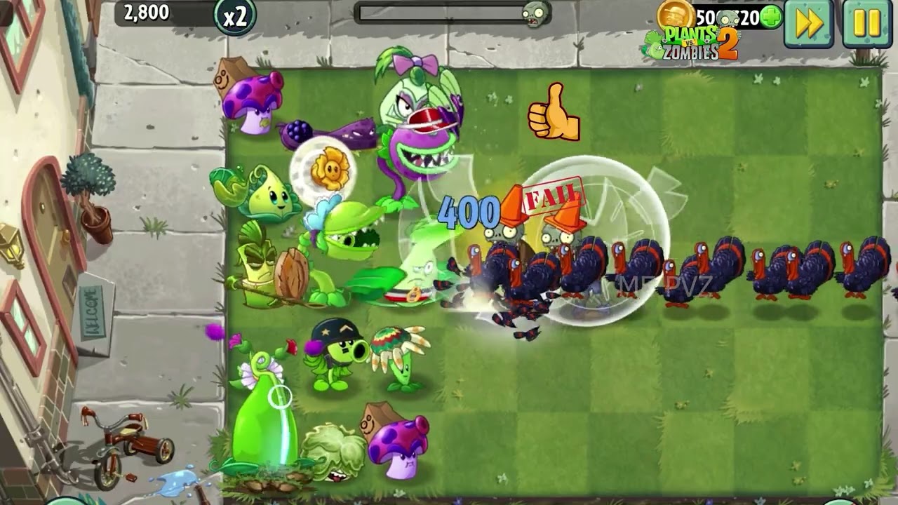 PvZ 2 - Random Team plant Vs Turkey & Gagantuar Zombies - Which side will win ?#pvzgameplay #zombie