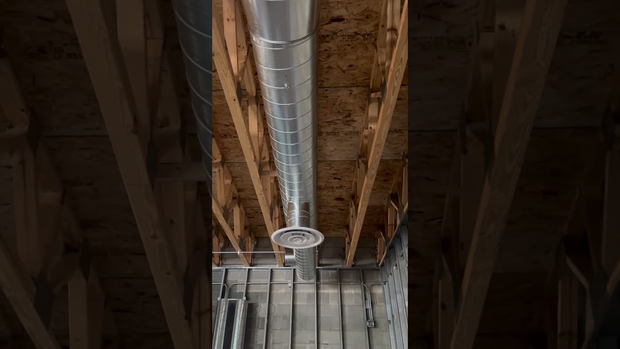 Spiral duct perfection 😍 #hvac #ductwork #spiral #shiny #heatingandairconditioning