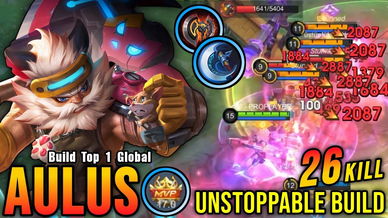 26 Kills!! Unstoppable Aulus Build 100% Brutal Damage!! - Build Top 1 Global Aulus ~ MLBB