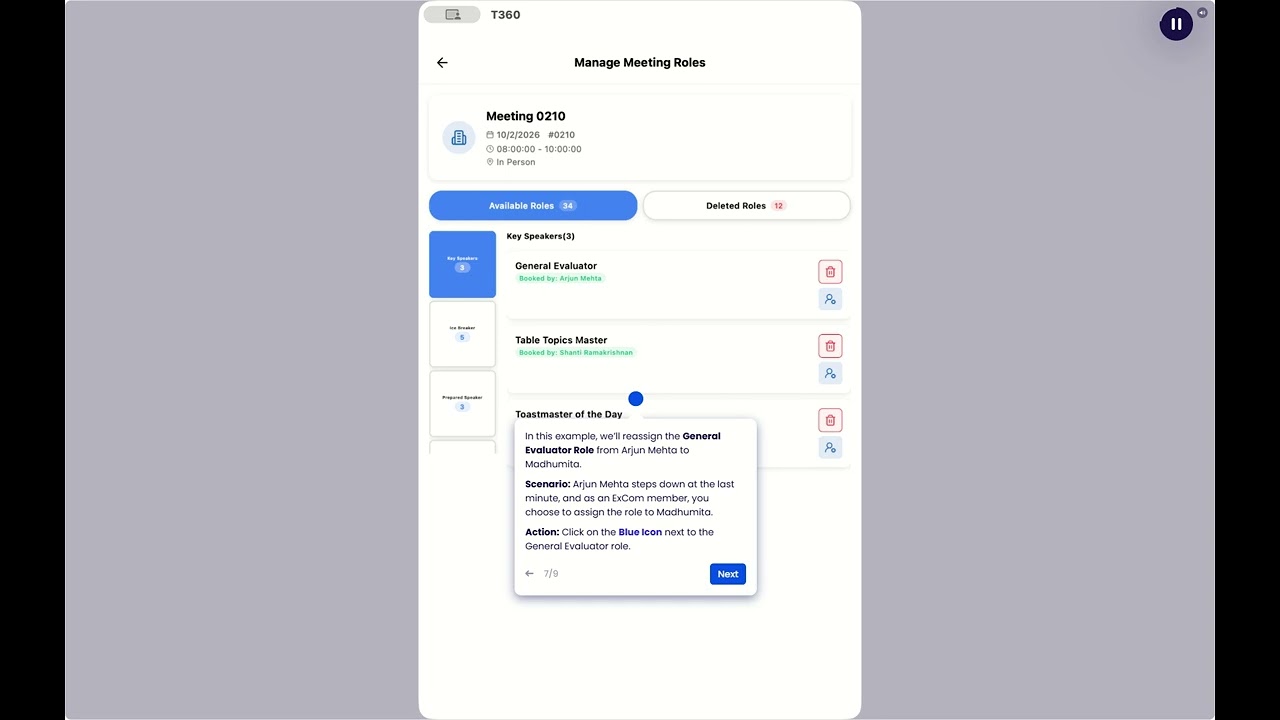 T360 App : How to Manage Role Assignment as an Excom
