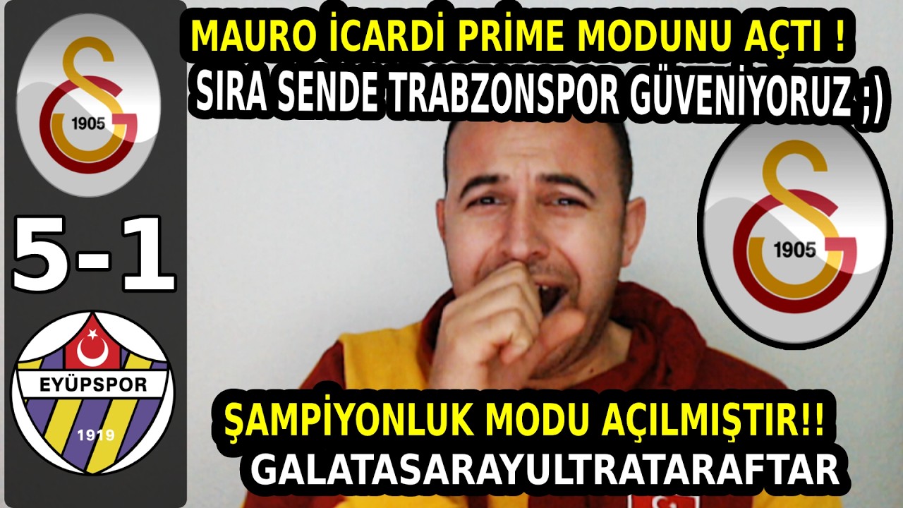 Gümbür Gümbür Geliyoruz ! Şampiyonluk Modu Açıldı, İcardi | Galatasaray 5-1 Eyüpspor tepki videosu