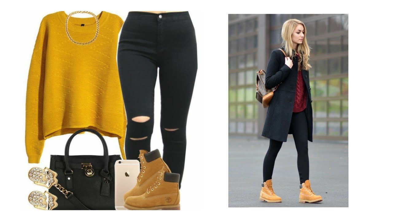 OUTFITS CON BOTAS  TIMBERLAN LOOKS CON LO QUE PUEDES COMBINAR EN ESTE OTOÑO E INVIERNO MODA ESTILO