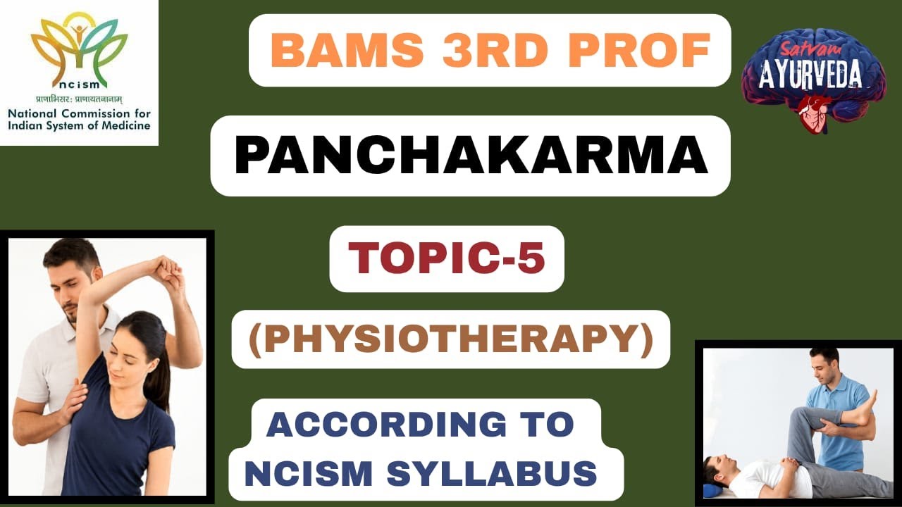 TOPIC - 5 PHYSIOTHERAPY   IN PANCHAKARMA   ACCORDING TO SYLLABUS OF NCISM  BAMS 3RD PROFESSIONAL