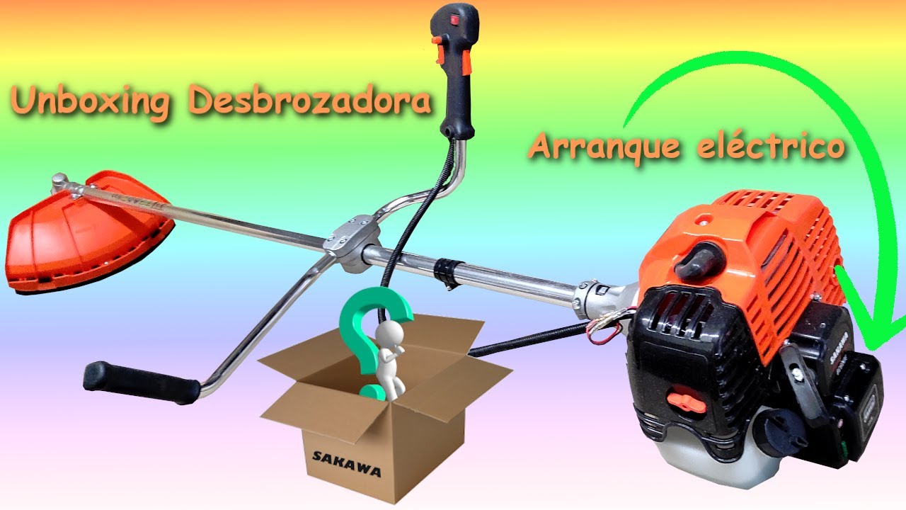 Unboxing Desbrozadora a gasolina con arranque eléctrico Sakawa