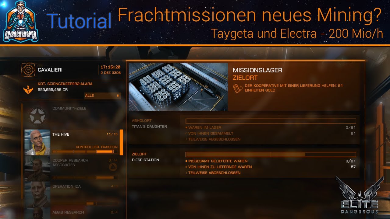 Elite Dangerous: Frachtmissionen in Taygeta (Tutorial) [nerfed - siehe Videobeschreibung]
