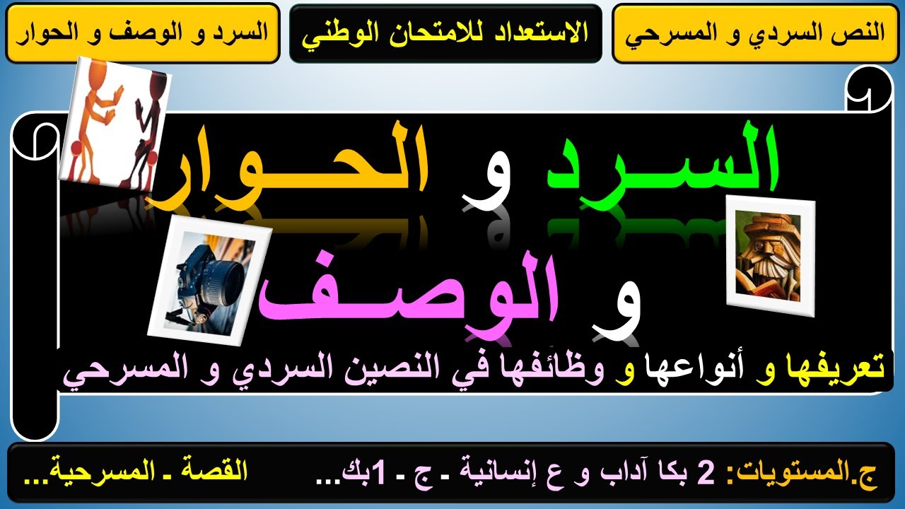 تقنيات السرد و الوصف و الحوار: تعريفها و أنواعها و وظائفها