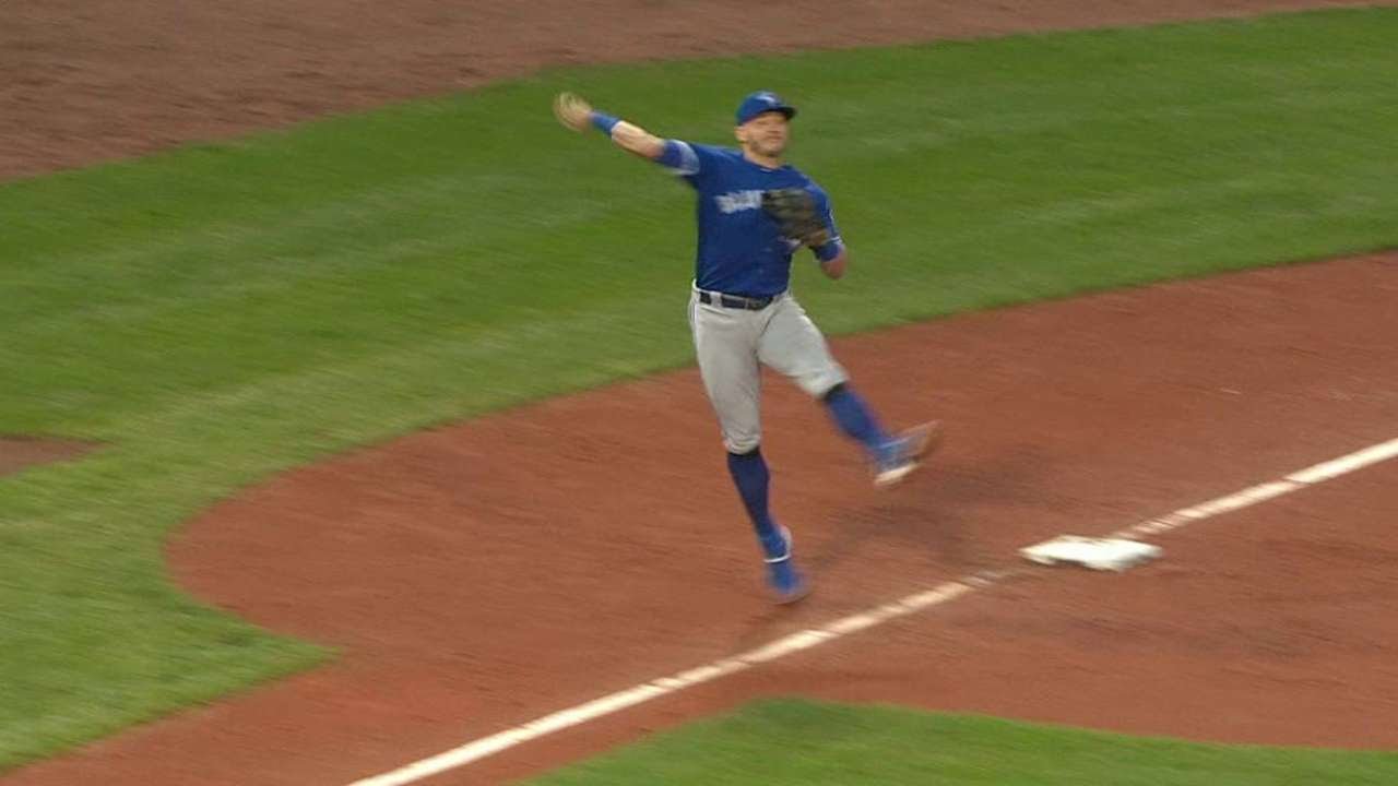 TOR@BOS: Donaldson nabs Pedroia with a strong throw