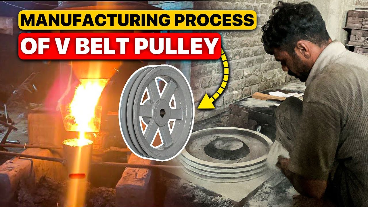 Manufacturing Process of V Belt Pulley |  Pulley Making Through iron Casting And Lathe Machine |