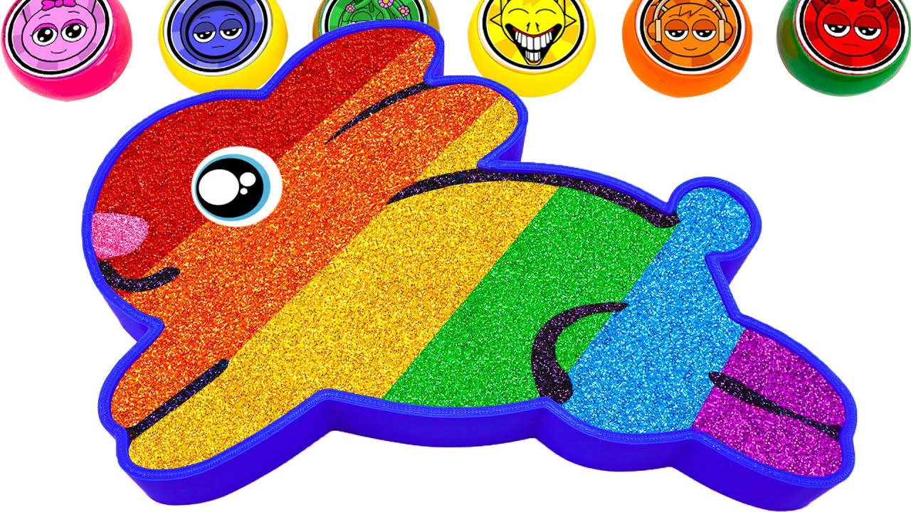 ASMR Slime Video l How To Make Rainbow Bunny Bathtub With Glitter Slime | Best Of Yo Yo Idea