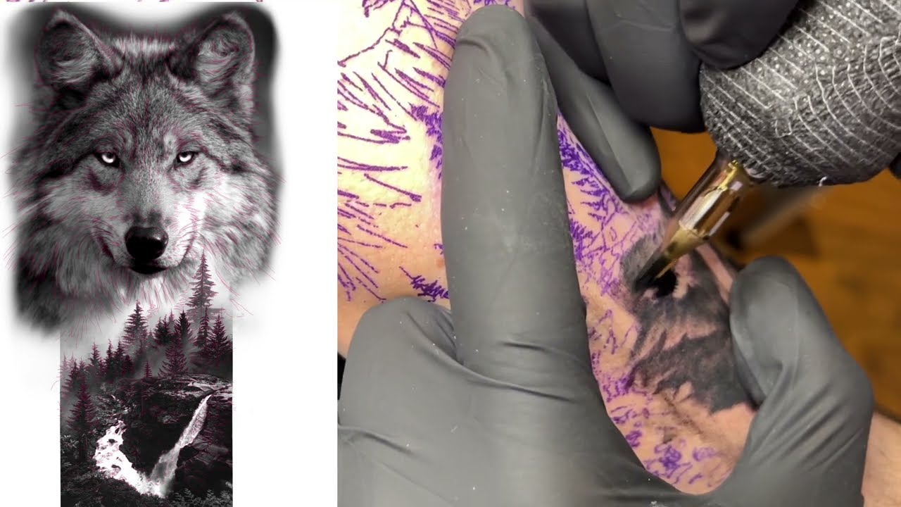 TATTOO LIFE 003 - Starting A New Fake Skin Project & Tattooing A Scenic Wolf Design!