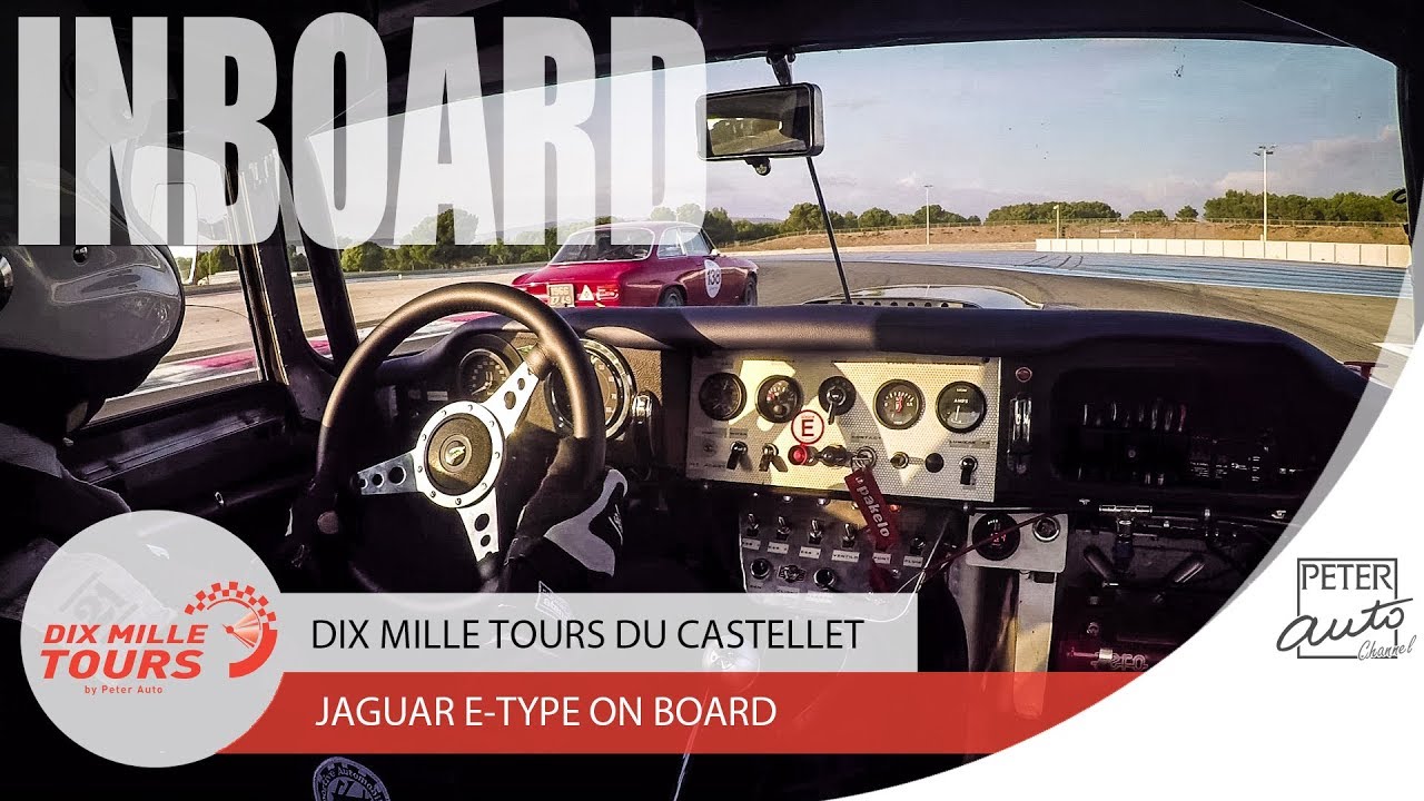 Jaguar E-Type on board at the Paul Ricard Circuit