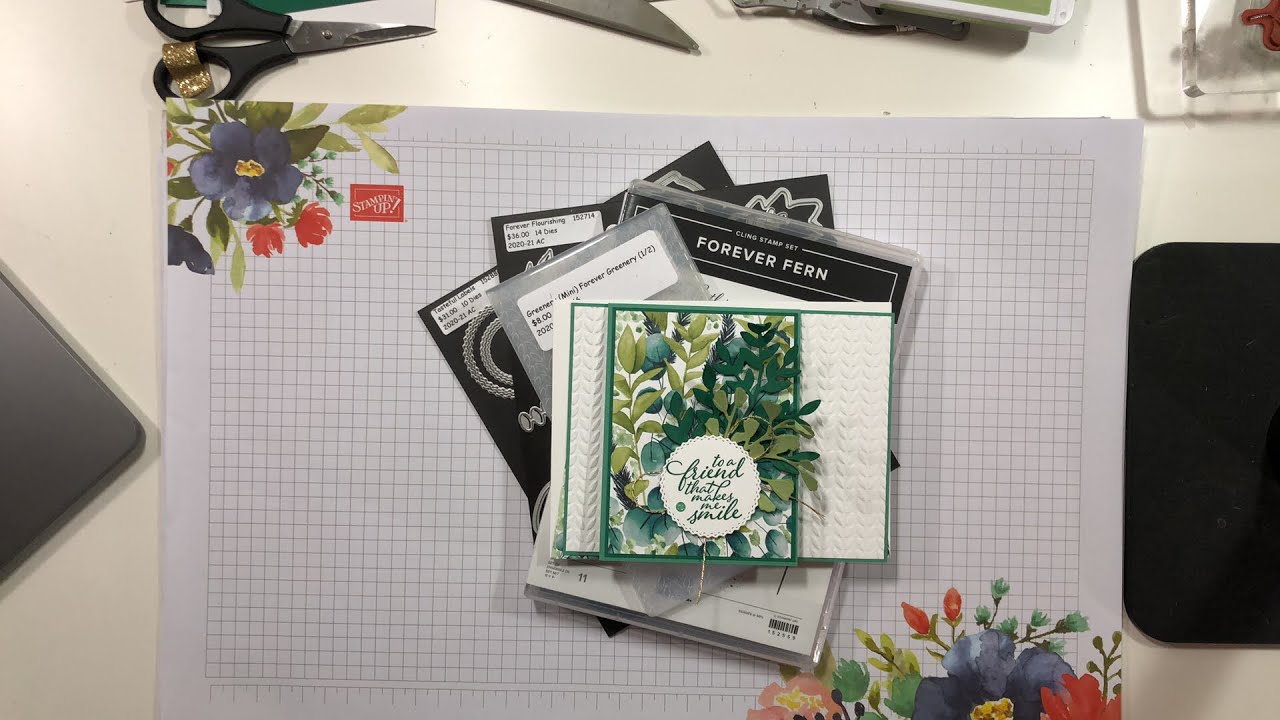 Набор Stamps-N&mdash;Lingers Forever Fern Bundle: краткий обзор и открытка с интересным дизайном.