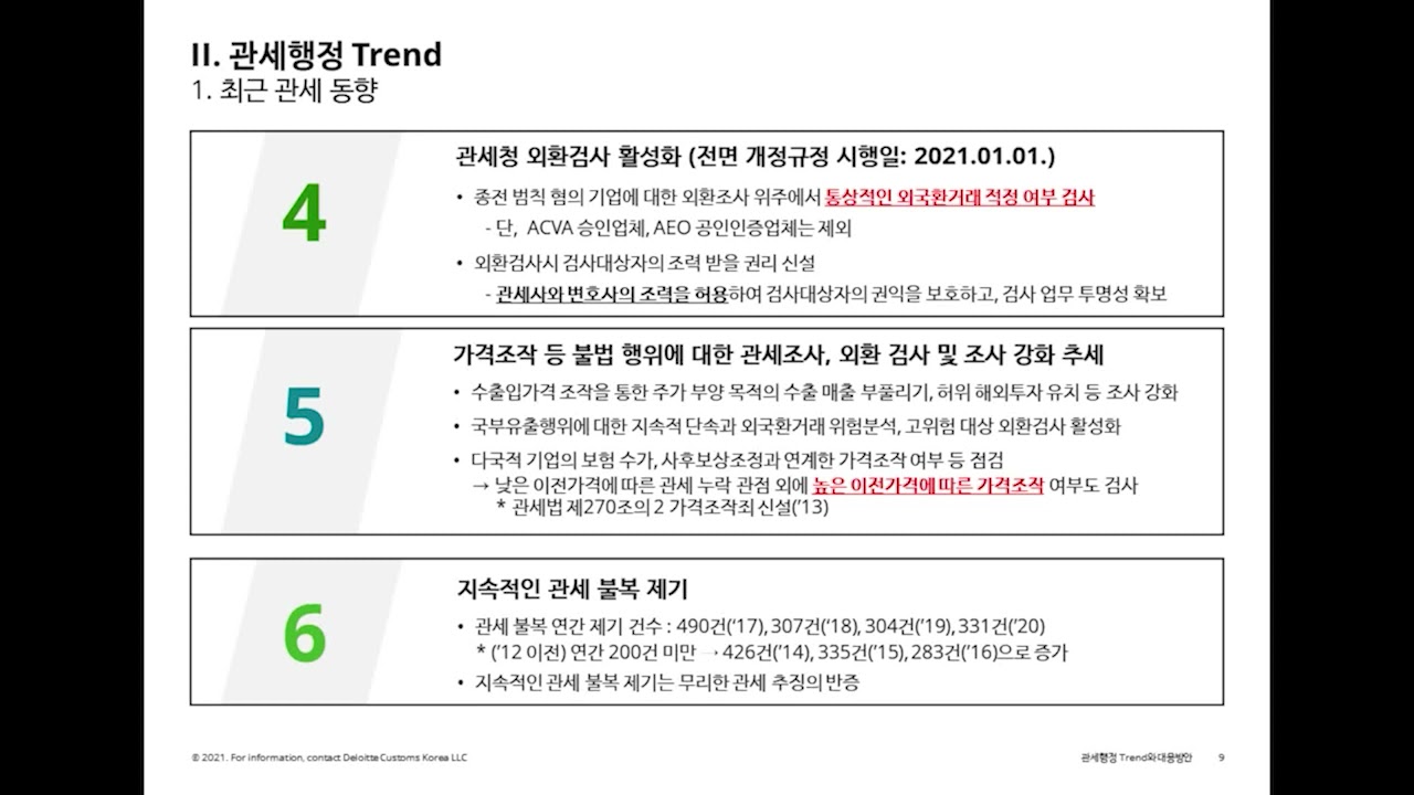 [딜로이트 안진 + 상장회사협의회 온라인 세미나] 관세행정 Trend와 대응방안
