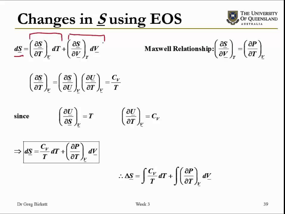 Entropy and Enthalpy departure from EOS