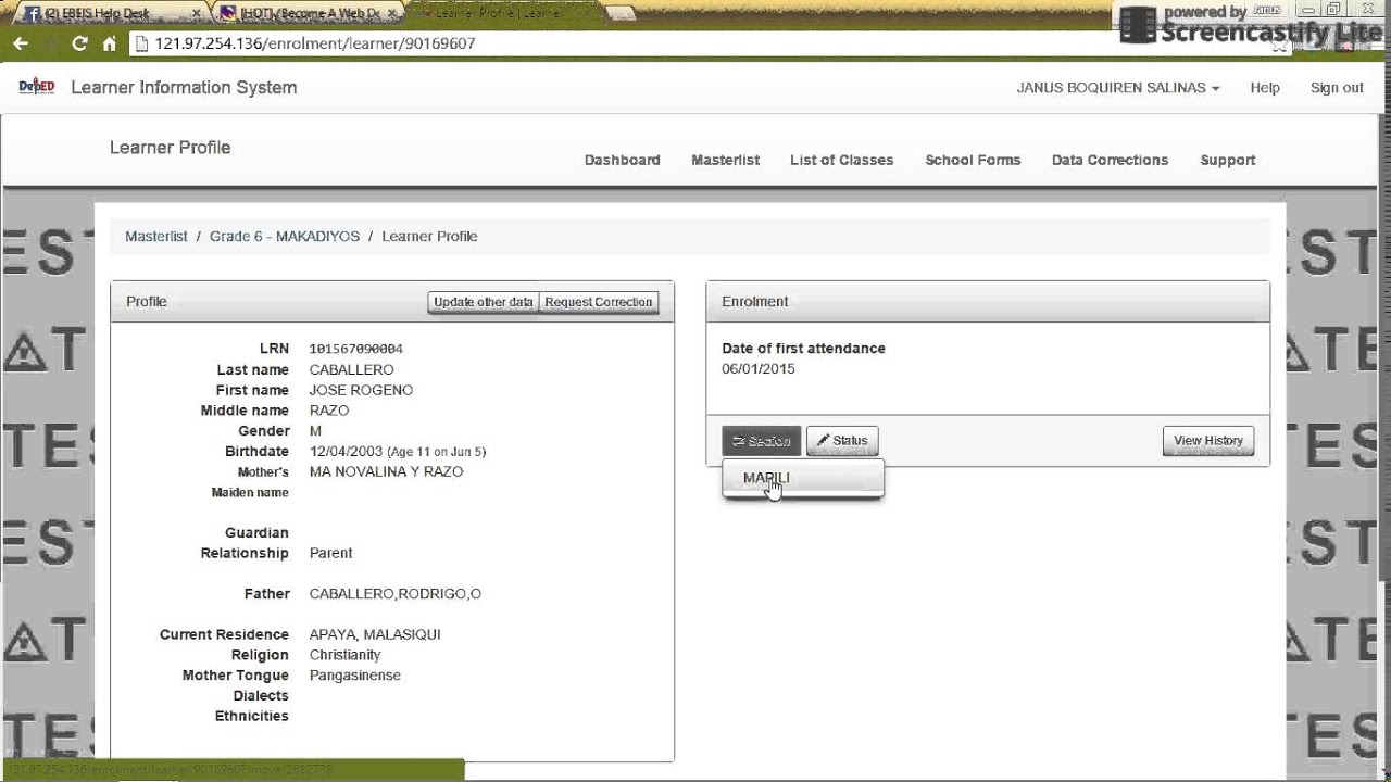 Transfer Learners from one section to another How to