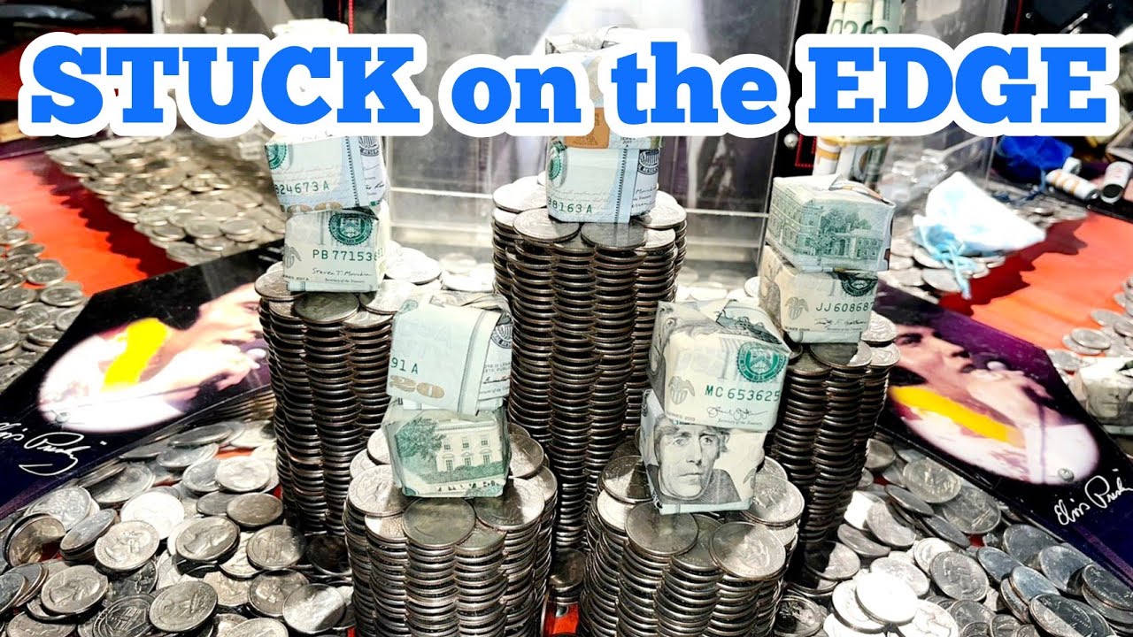 STUCK ON THE EDGE ... Inside The High Limit Coin Pusher Jackpot WON MONEY ASMR