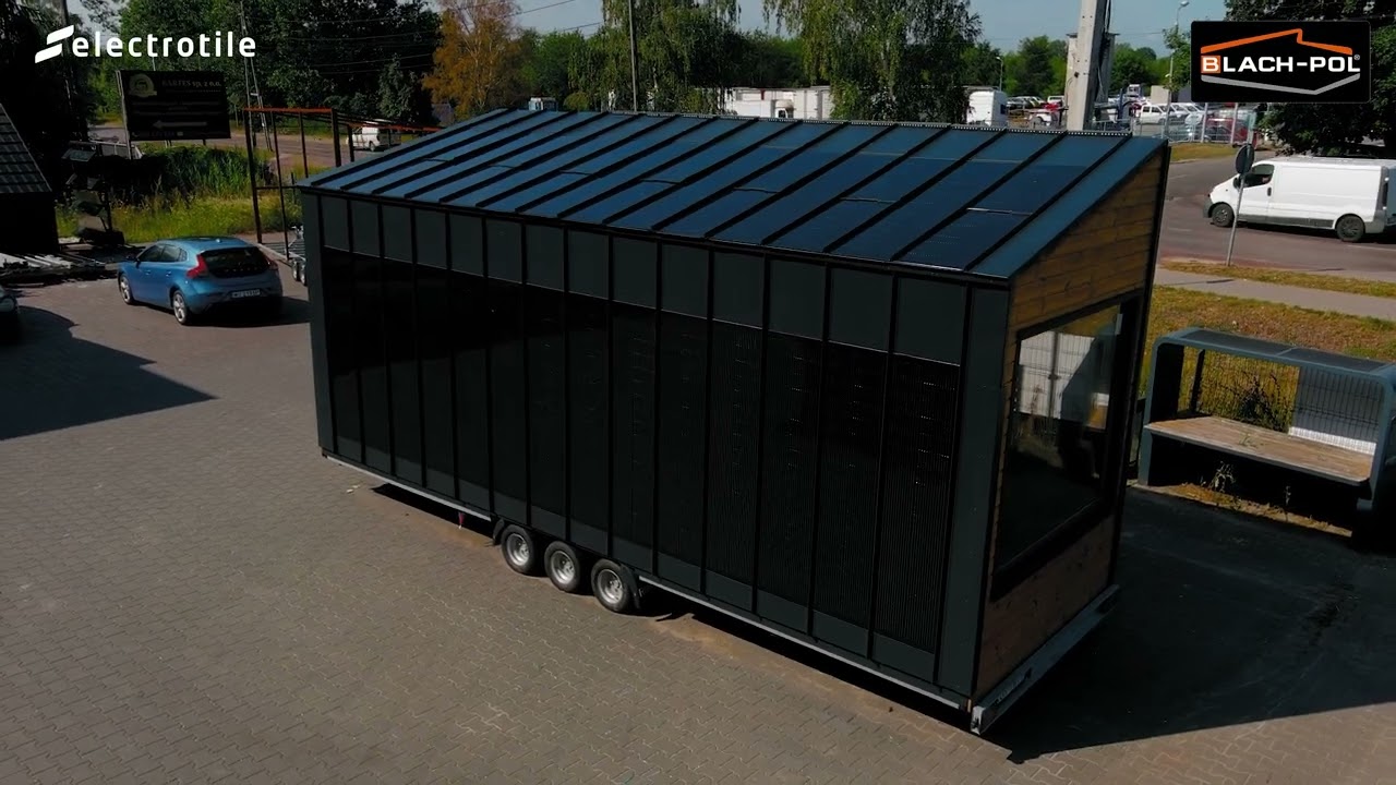 Blacha solarna Electrotile na panelu Click Panel Blach Pol - domek mobilny Minivo