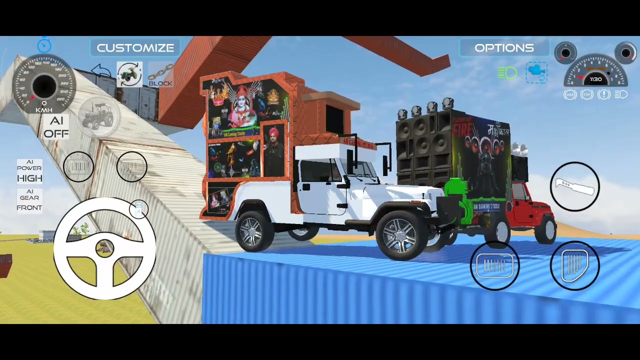 💥Drive Dj and Unloading Stone From  Truck loding in Game 💯#tractorgamesimulator #simulatorgames 